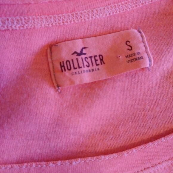 Hollister Neon Orange Ombre Scoop Neck Long Sleeve Shirt - Picture 3 of 4